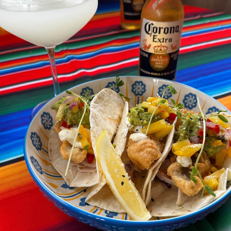 Mexican tacos with nachos and drinks at The Mad Mexican Batemans Bay