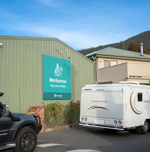Entrance to Warburton Holiday Park in the heart of the Yarra Valley.