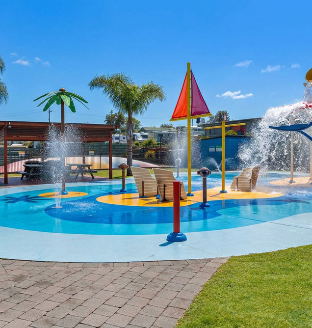 Black Dolphin Holiday Park: colourful children's splash park with water play features and slides